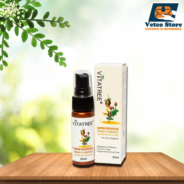 Chai xịt keo ong giảm đau họng Vitatree 25ml