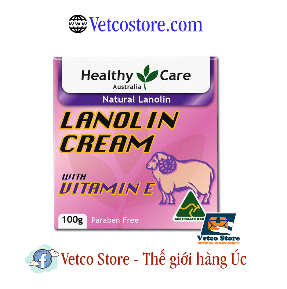 Kem nhau thai cừu Lanolin và Vitamin E Healthy Care 100g 1