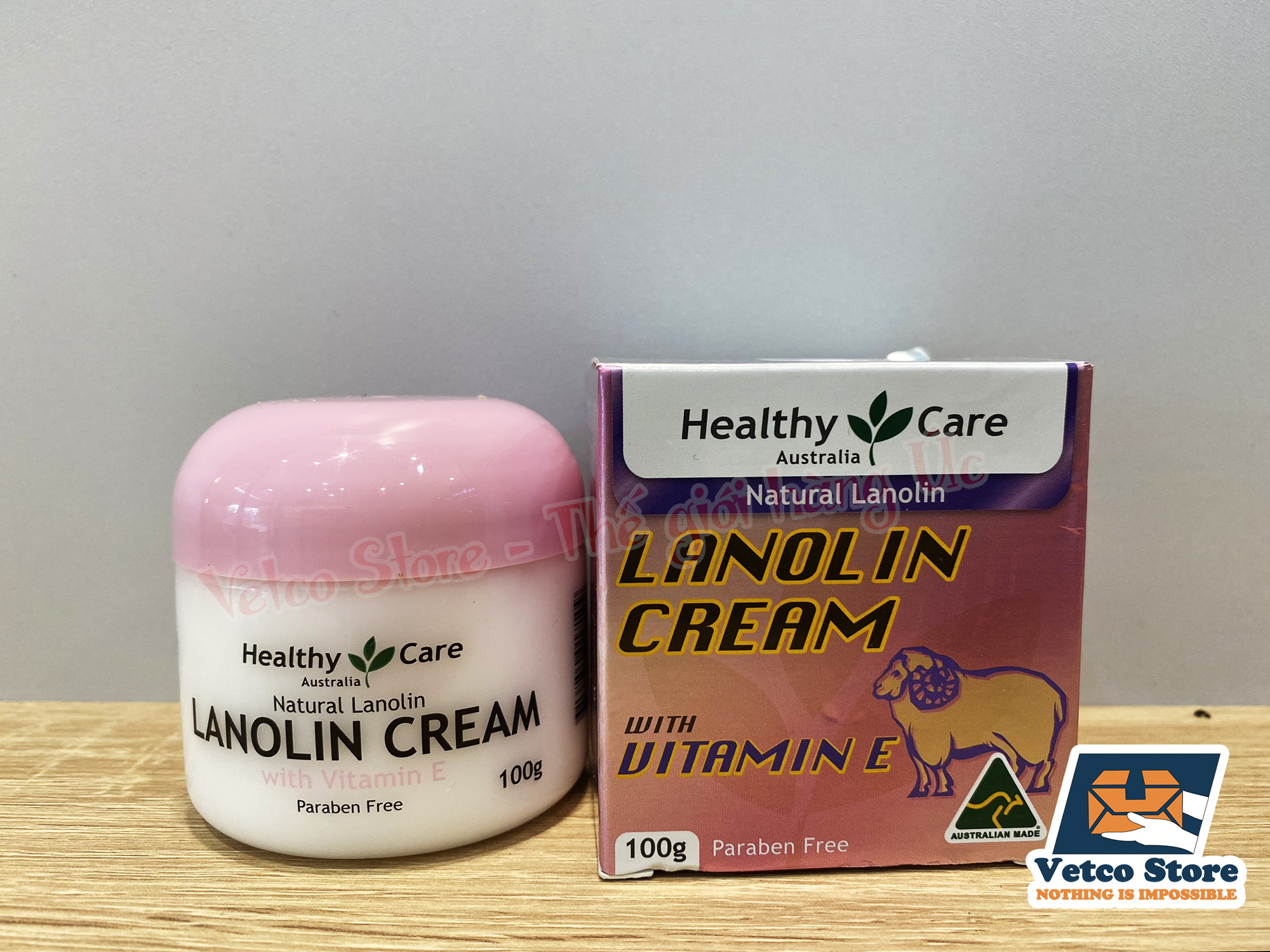 Kem nhau thai cừu Lanolin và Vitamin E Healthy Care 100g 4